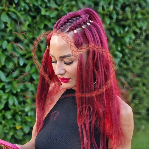 Feed-in braids with knotted ponytail hairstyle